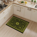 Luxe Black Gold Mandala Persian Rug
