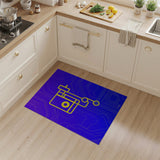 Geometric Modern Purple Neon Circuit Geometric Area Rug
