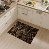 Wavy Brown Marble Swirl Area Rug
