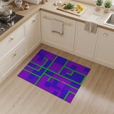 Vibrant Purple Blue Green Geometric Area Rug