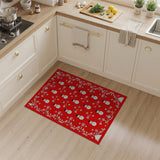 Festive Red Snowmen Christmas Area Rug