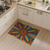 Multi-color and Patterns Radiant Multi-Color Starburst Area Rug