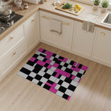 Bold Pink Black White Geometric Area Rug
