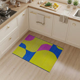 Vibrant Geometric Yellow Blue Pink Area Rug