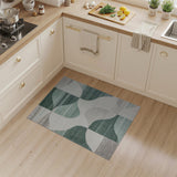 Abstract Teal Green Geometric Area Rug