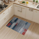 Abstract Red Splash Navy Grey Area Rug