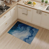Layered Indigo Waves Abstract Area Rug
