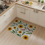 Vibrant Yellow Sunflower Floral Floral Vintage Area Rug