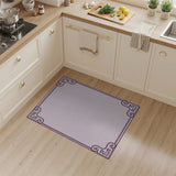 Ornate Purple Swirl Border Area Rug