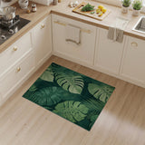 Lush Oversized Monstera Leaf Green Area Rug