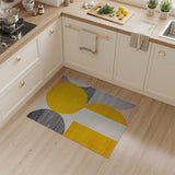 Yellow Overlapping Circles Geometric Area Rug