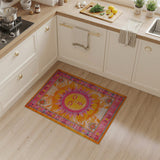 Radiant Sun Face Boho Chic Area Rug