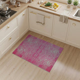 Pink Bold Pink Wavy Stripe Area Rug