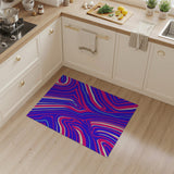 Swirling Blue Pink Abstract Area Rug
