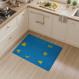 Kids Alphabet Letters Shapes Play Rug Blue Yellow