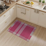 Vibrant Pink and White Plaid Area Rug