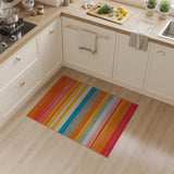 Geometric Modern Striped Vibrant Multi-Color Striped Area Rug