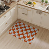 Orange Geometric Frame Area Rug