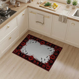 Spooky Halloween Jack-o'-Lantern Bat Border Rug