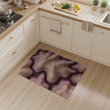 Purple Layered Wave Abstract Area Rug