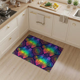Vibrant Tropical Stamp Washable Area Rug