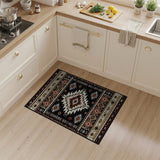 Brown and Tan Black Tan Southwestern Geometric Area Rug