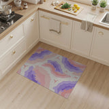 Abstract Pink Purple Layered Wave Area Rug