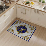 Navy Blue Gold Medallion Area Rug