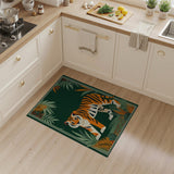 Orange Tiger in Lush Green Jungle Rug