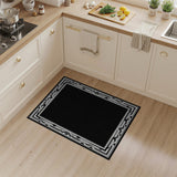 Black Geometric Border Area Rug