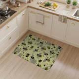 Vintage Bees Cross-Stitch Yellow Area Rug