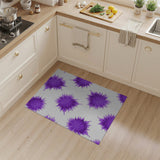 Purple Pom Pom Flower Area Rug