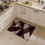 Abstract Maroon Overlap Area Rug