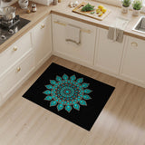 Mandala Teal Mandala Geometric Area Rug