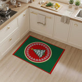 Festive Christmas Tree Snowflake Medallion Rug