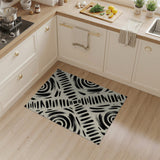 Bold Black Brush Stroke Abstract Area Rug