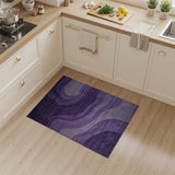 Purple Abstract Wave Abstract Area Area Rug