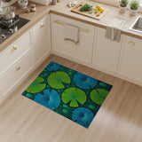 Vibrant Teal and Lime Lily Pad Area Rug