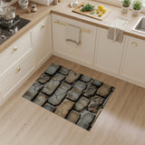Distressed Concrete Brick Wall Area Rug