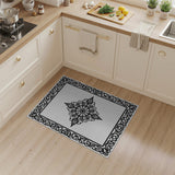 Traditional Persian Black and White Ornate Black White Mandala Area Rug