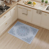 Blue Floral Vintage Washable Area Rug
