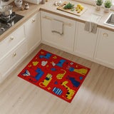 Playful Cartoon Animals Kids Area Rug