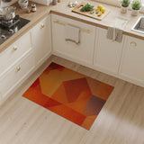 Vibrant Orange Geometric Modern Area Rug