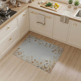 Delicate Beige Vine Leaf Border Rug