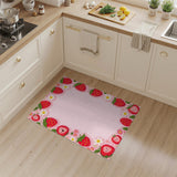 Strawberry Friends Pink Kids Cartoon Rug