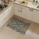 Blue Stripe Geometric Southwestern Rug