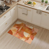 Modern Orange Geometric Circle Area Rug