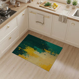 Vibrant Green Yellow Splatter Abstract Area Rug