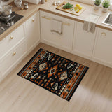 Bold Black Orange Southwestern Geometric Rug
