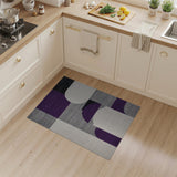 Purple Grey Geometric Abstract Geometric Modern Area Rug
